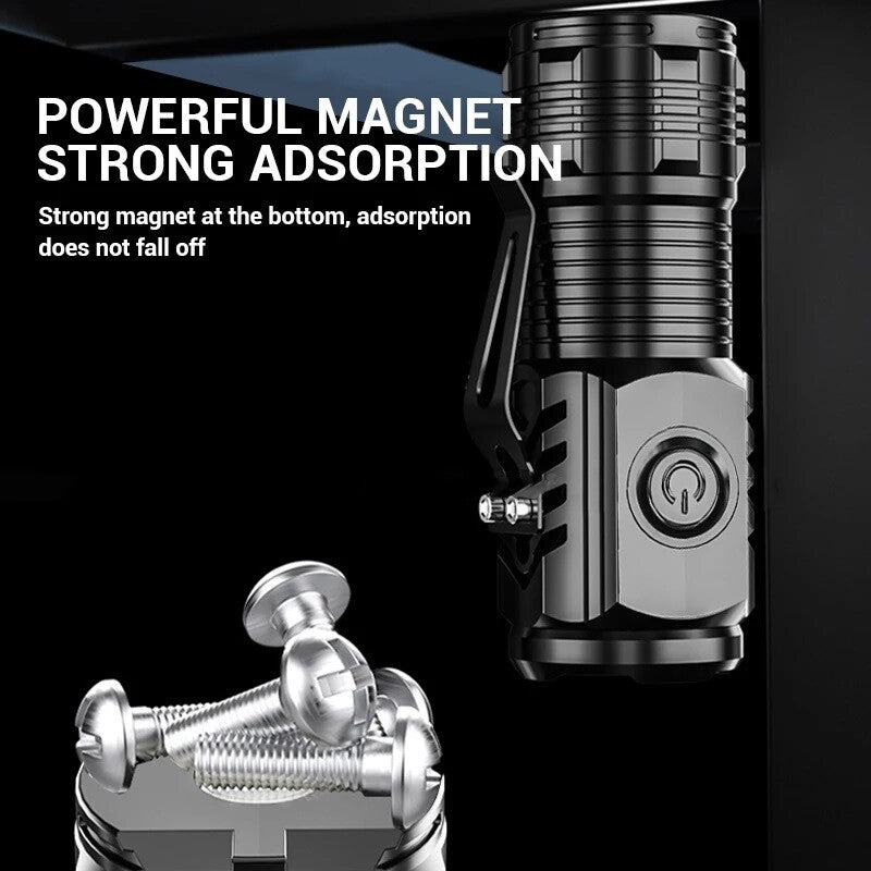 Mini LED Tactical Flashlight USB Rechargeable Handheld Work Light