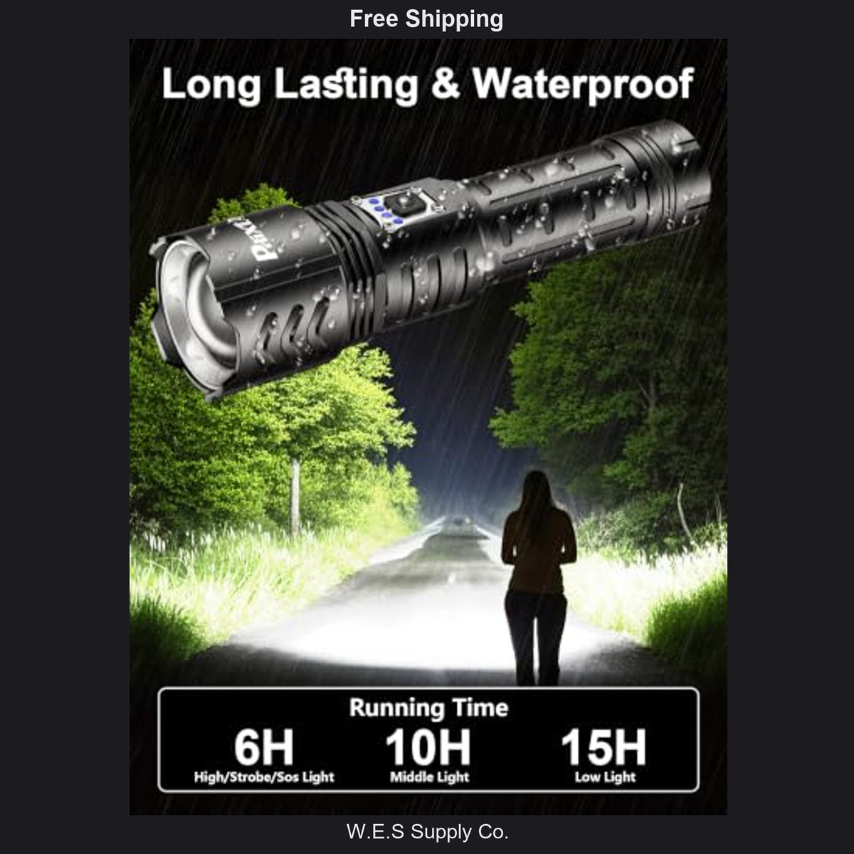 Rechargeable LED Flashlight 100000 Lumens Waterproof Long Range Camping