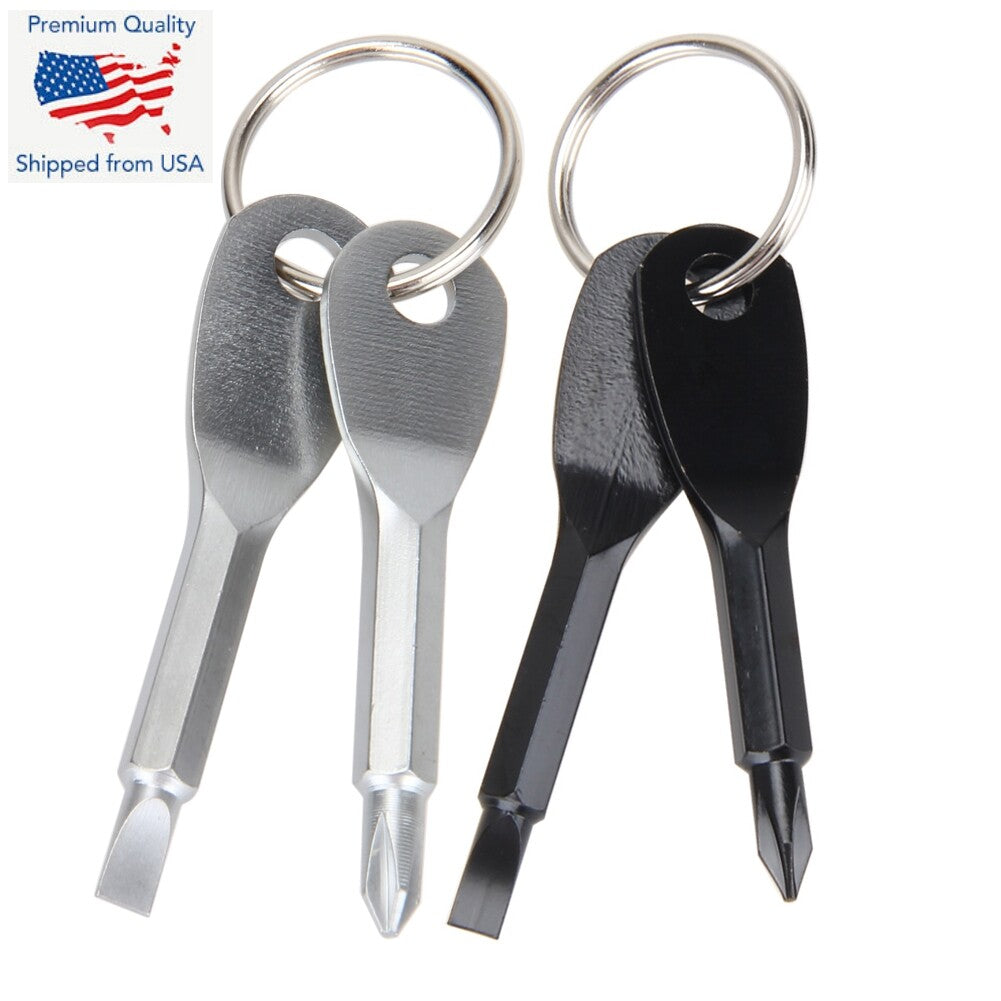 Mini Key Ring Screwdriver Set with Keychain - Portable EDC Tools for Outdoor Use