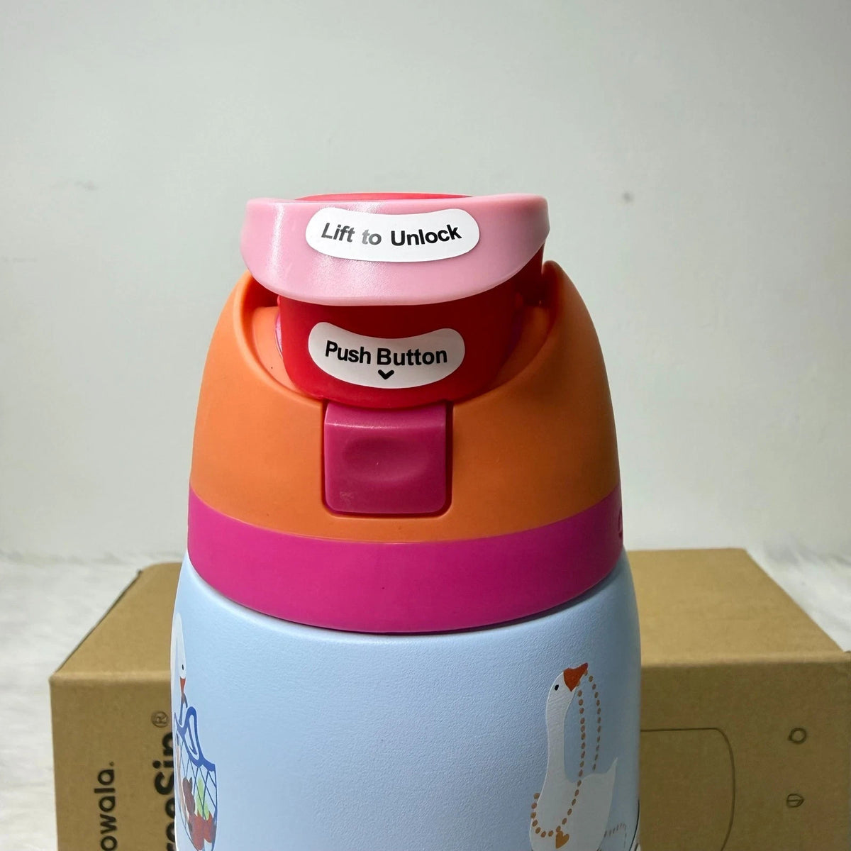 Insulated Stainless Steel Water Bottle 32oz with Leak-Proof Lid - Blue Goose Design