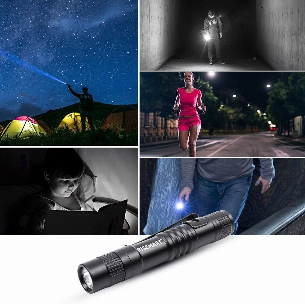 Mini LED Flashlight Keychain Set - Portable Torch Clip for Outdoor Use