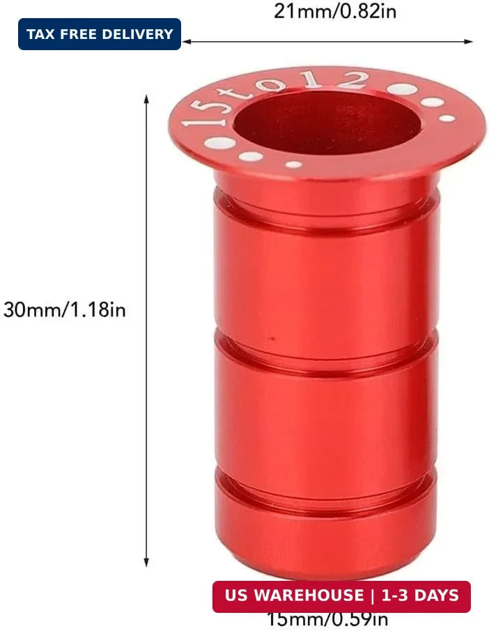Bike Thru Axle Adapter 15mm to 12mm Aluminum Alloy Front Hub Conversion Kit