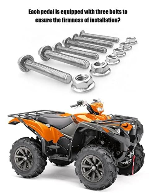 Universal ATV Foot Rests for Rear Seat Passenger Foot Pegs Foldable Durable Metal & Rubber