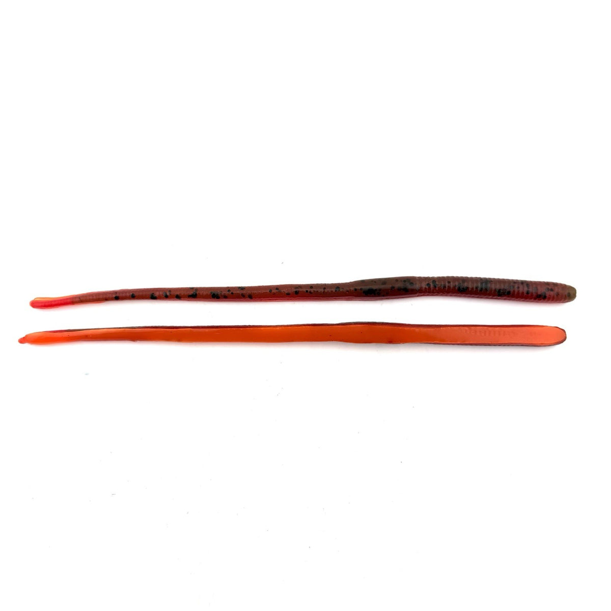 15 Hand Poured 7.5” Pin Tail Plastic Worms for Bass Fishing - Autumn Craw