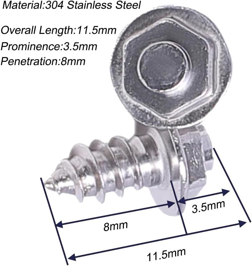 26pcs Wading Boot Studs for Felt and Rubber Soles - Screw-in Replacement Studs