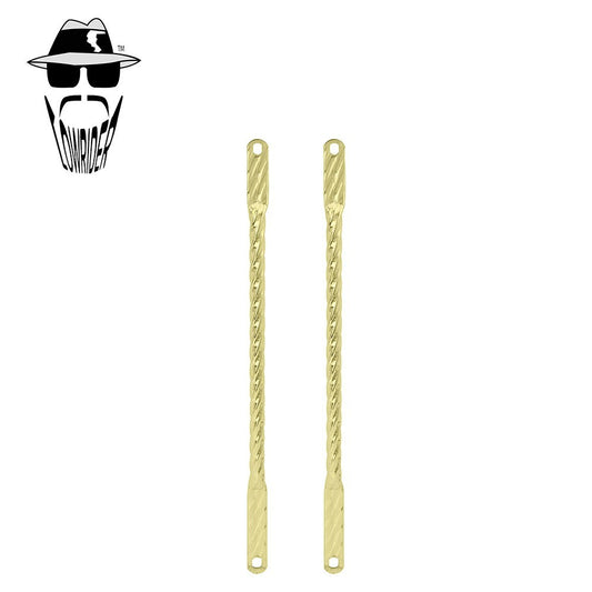 20-Inch Gold Bicycle Fork Struts for Lowrider Springers - Twisted Square Design
