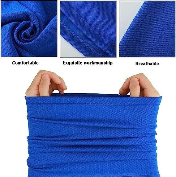 UV Sun Mask Bandana 6-Pack - Face Cover Neck Gaiter for Outdoor Sports
