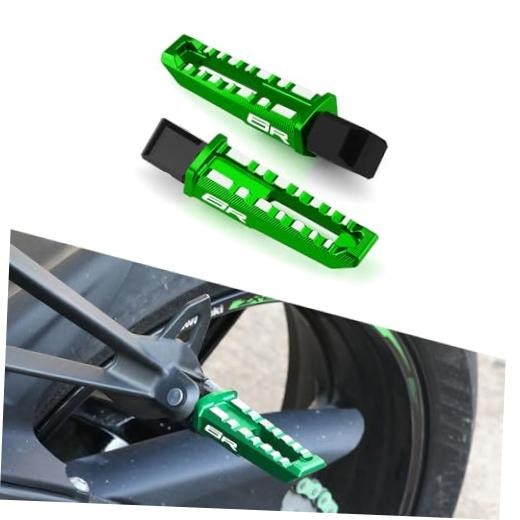 Motorcycle Passenger Foot Pegs for ZX6R 2003-2024 - CNC Aluminum Non-Slip Green