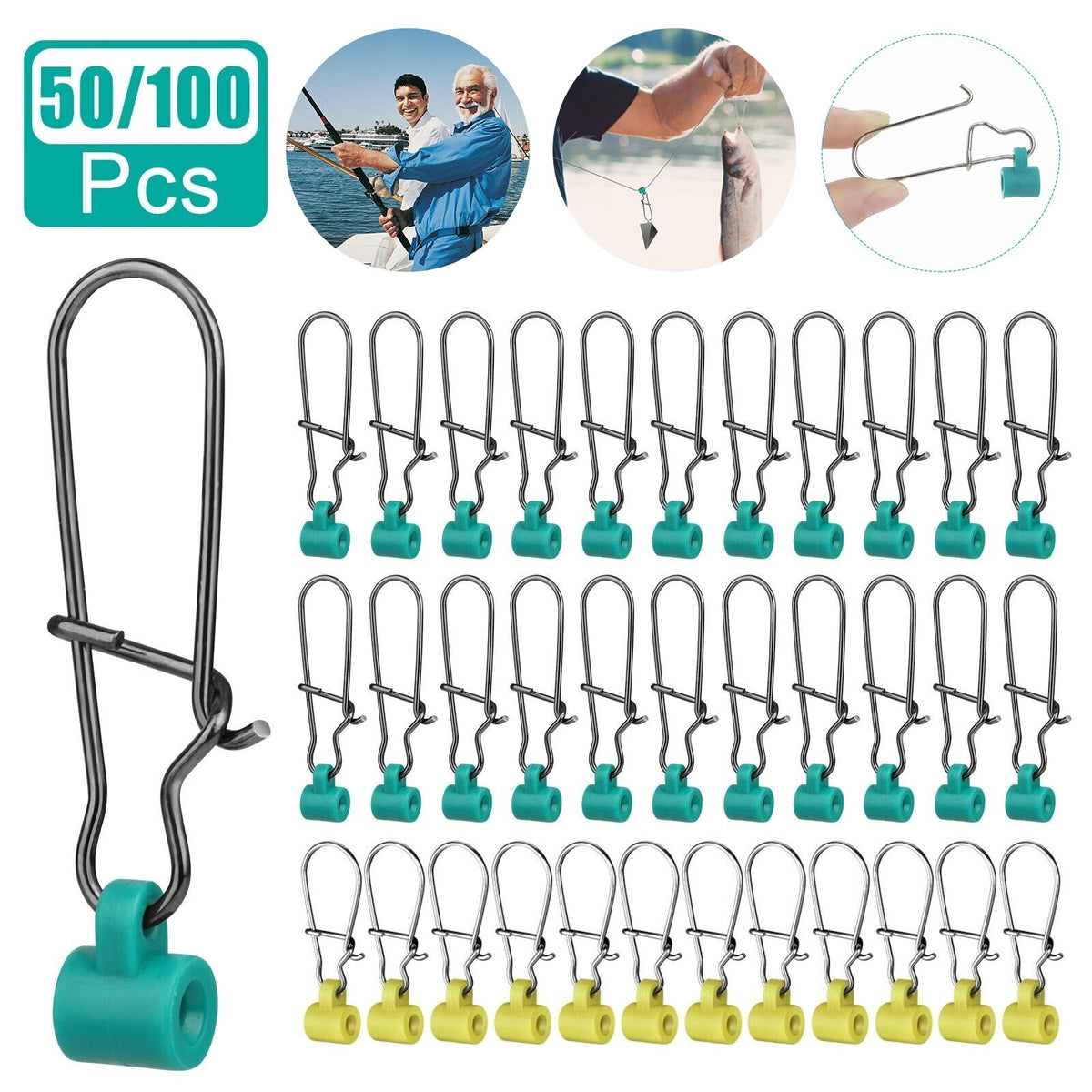 Heavy Duty Fishing Sinker Slides Stainless Steel Line Finders 50-100 Pcs