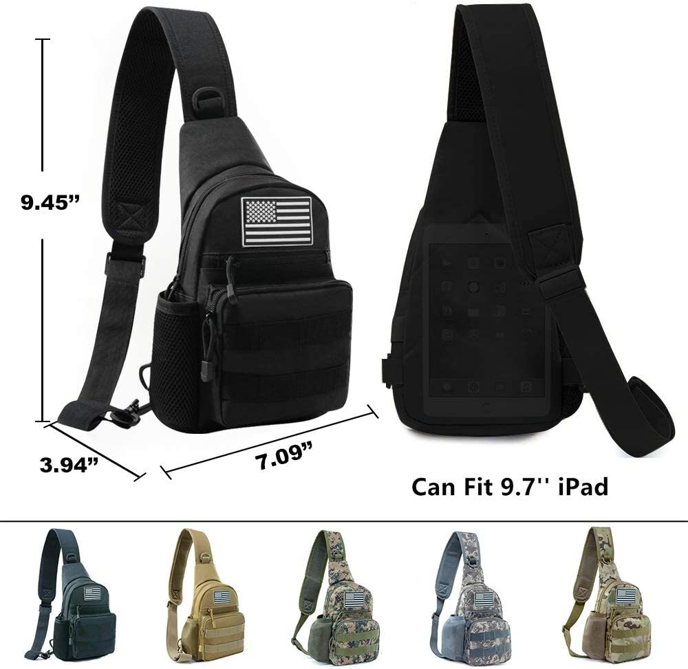 Men's Outdoor Tactical Shoulder Sling Backpack for Hiking Travel Sport