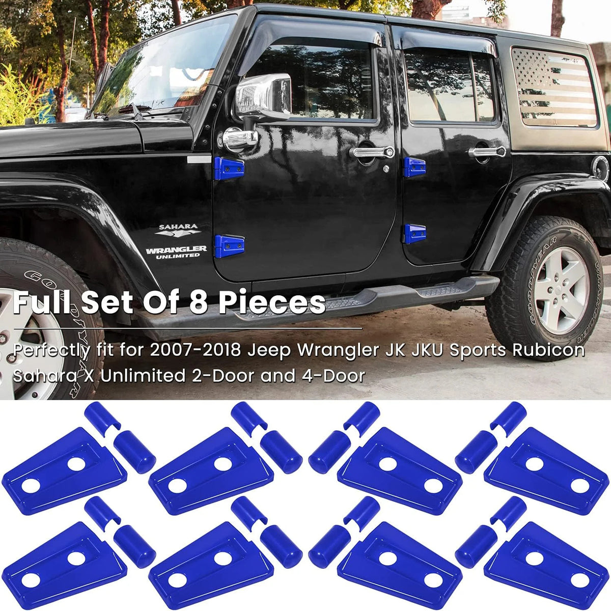 Exterior Door Hinge Cover Trim for Jeep Wrangler JK JKU Rubicon & Sahara