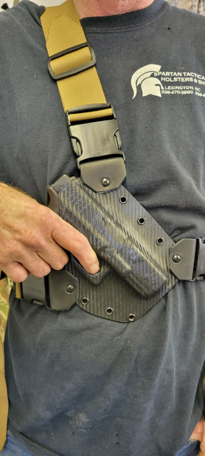 Adjustable Chest Sling & Holster for Tactical Pistol Carry Up to 4X Size