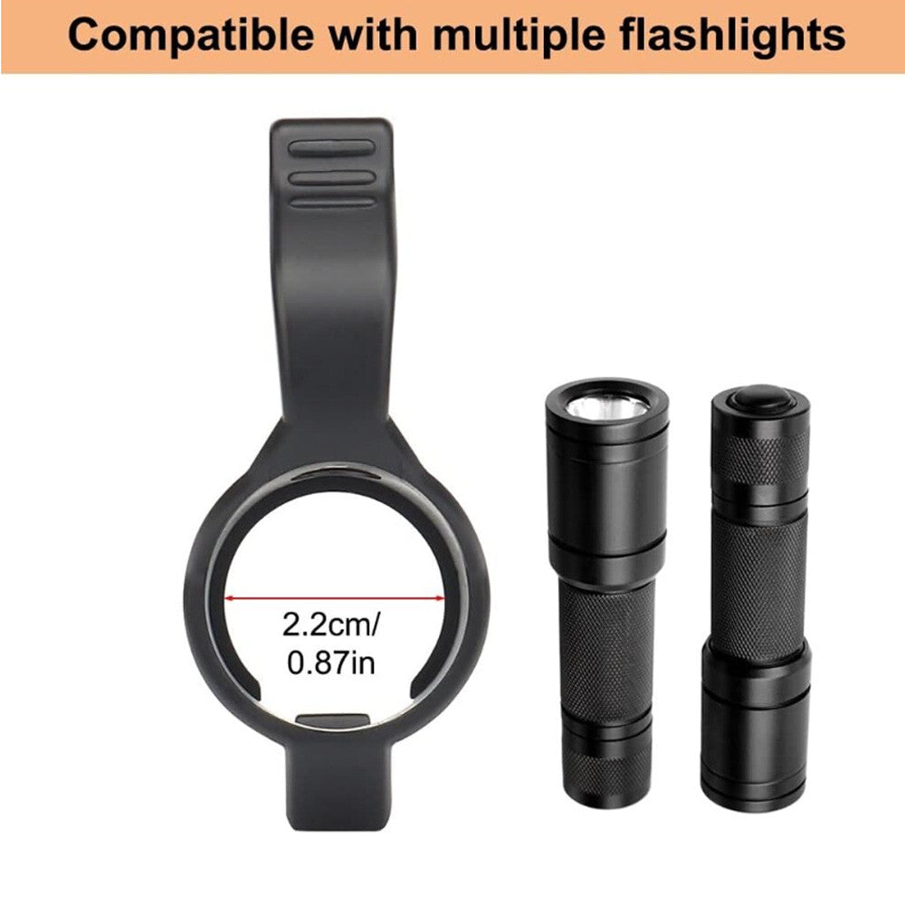 Tactical Flashlight Ring Holder with Clip for 1-Inch Flashlights, Portable and Durable