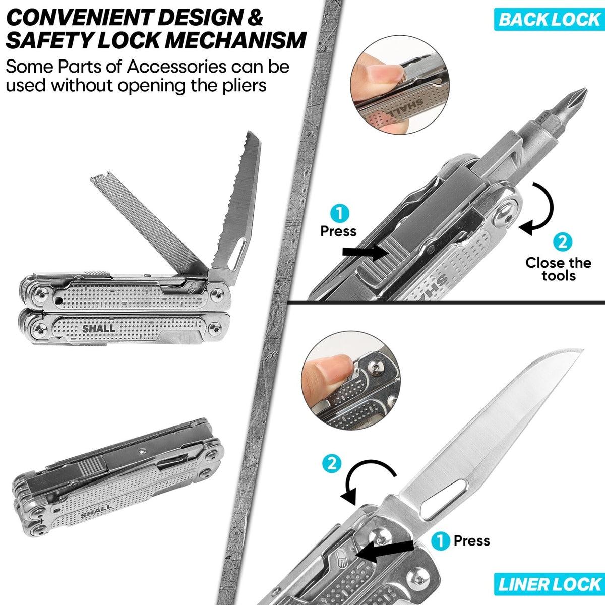 18-in-1 Multi Tool Pliers Set Stainless Steel Pocket Knife for Camping & Survival