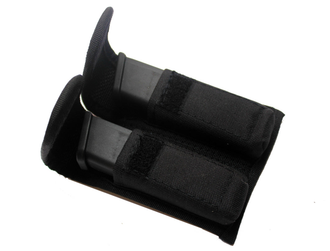 Double Magazine Pouch Holster for 9mm/40 Caliber Pistols - Tactical OWB Belt Carry