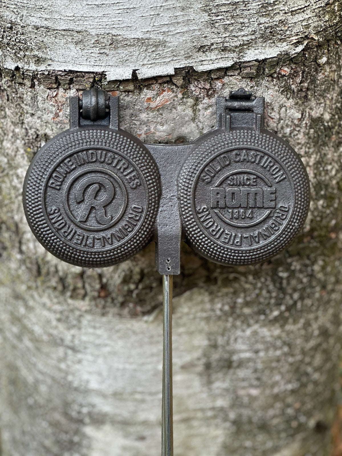 Cast Iron Double Round Pie Iron for Campfire Sandwiches and Pies