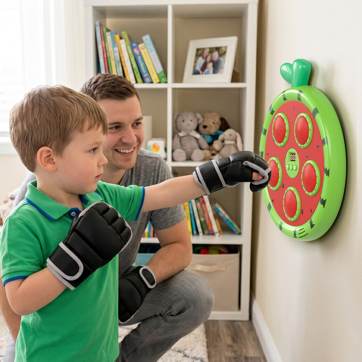 Kids Smart Boxing Machine with Bluetooth Music Wall Mount - Watermelon Shape