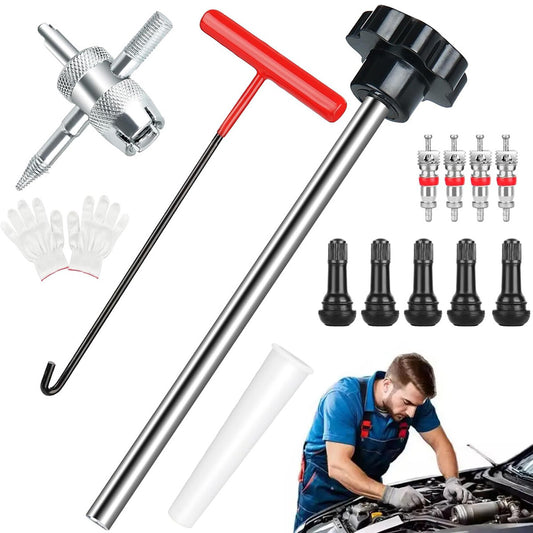 13PCS Tire Valve Stem Tool Kit for Quick Valve Removal and Installation