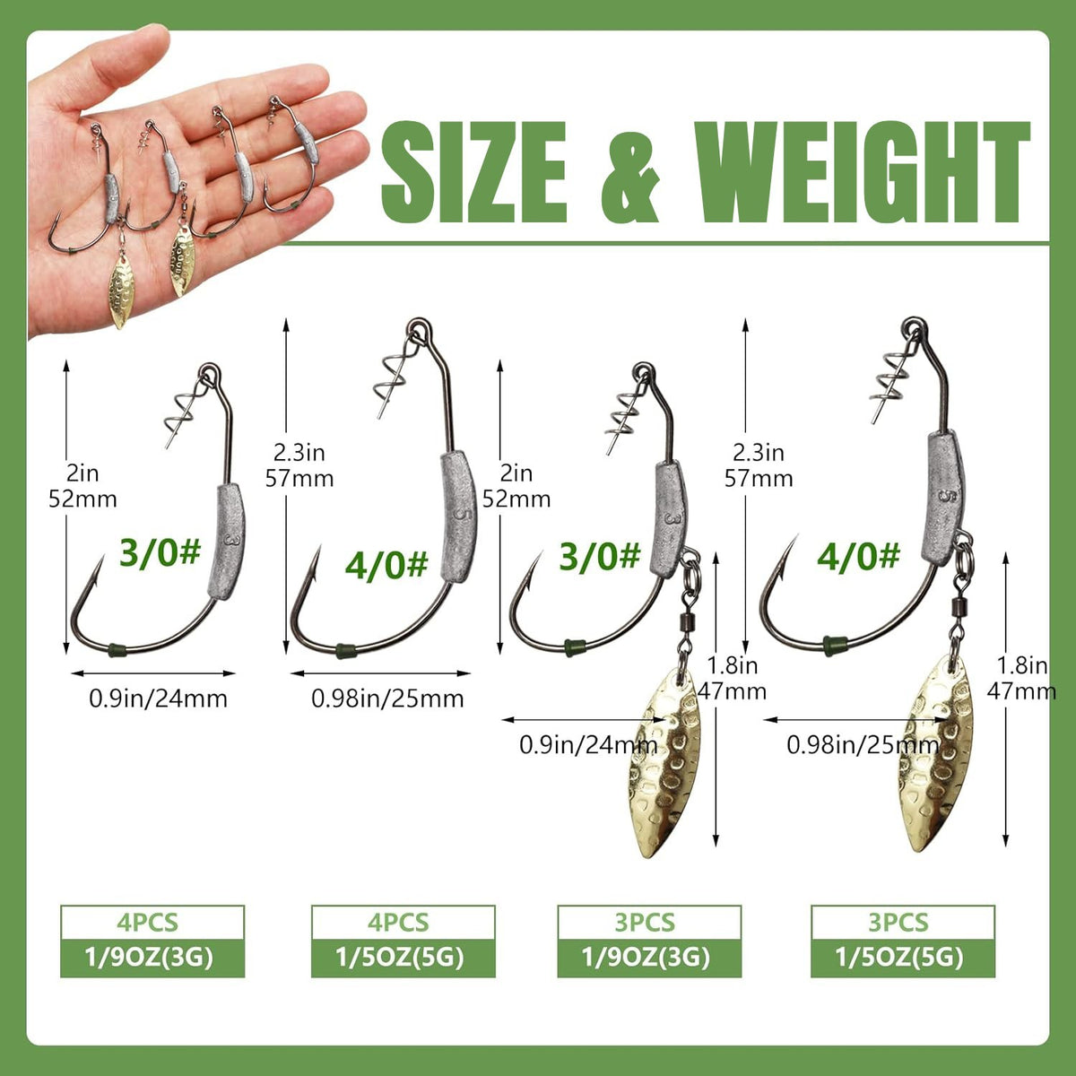 Weighted Swimbait Hooks & Soft Lures Set for Bass & Saltwater Fishing - 44PCS
