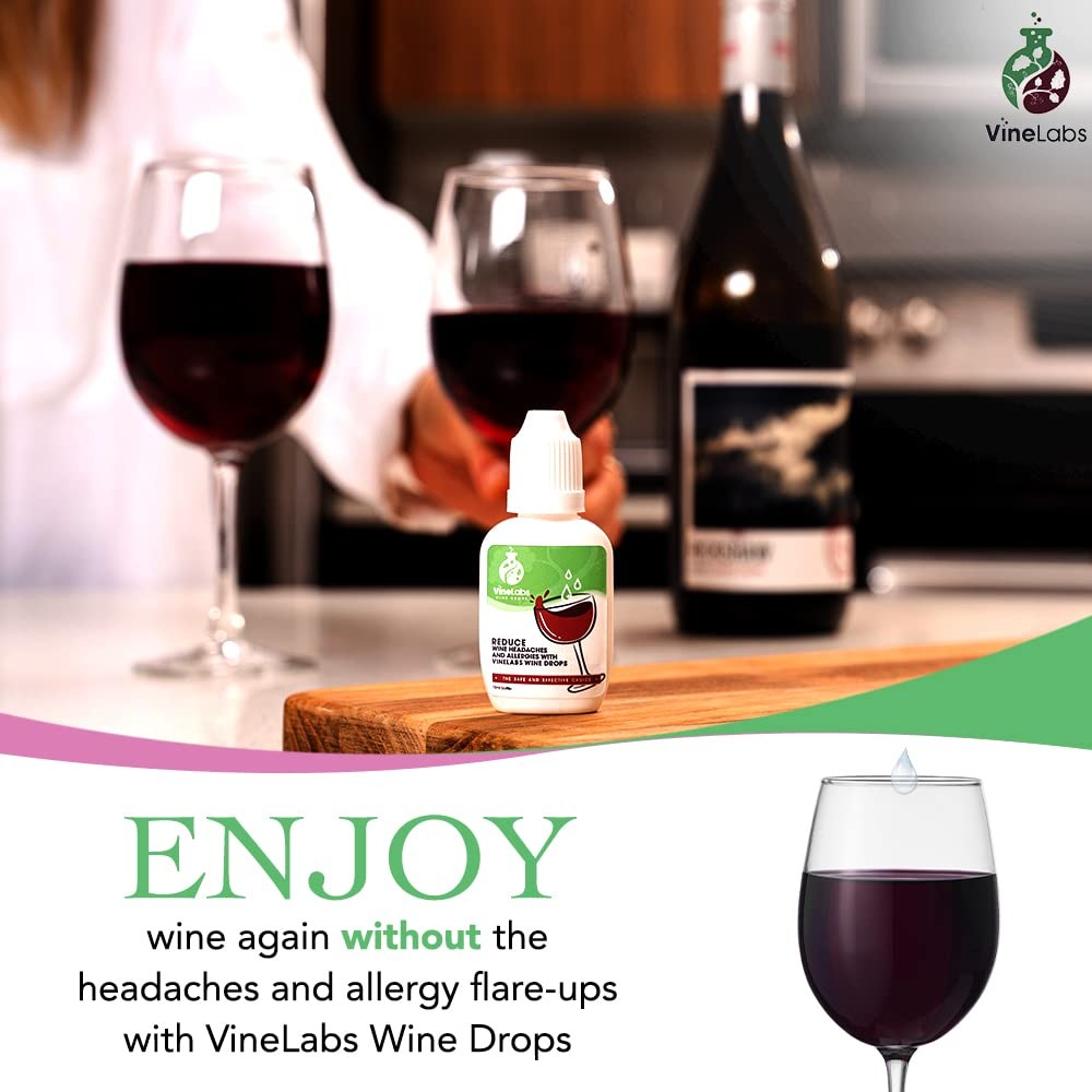 Sulfite Removing Wine Drops - Odorless Tasteless Purifier for Red & White Wines - 2 Pack