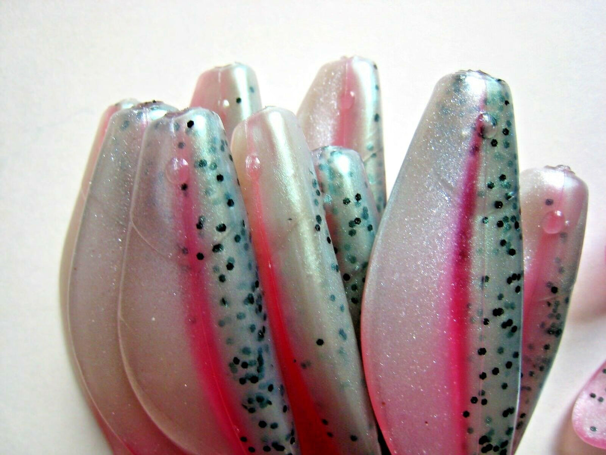 80 Pack 4-Inch Rainbow Trout Paddle Tail Swimbaits - Soft Plastic Lures for Fishing