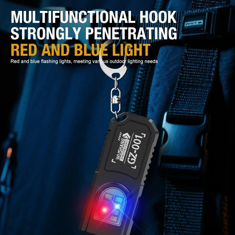 Mini LED Keychain Flashlight USB Rechargeable Waterproof EDC SOS Light