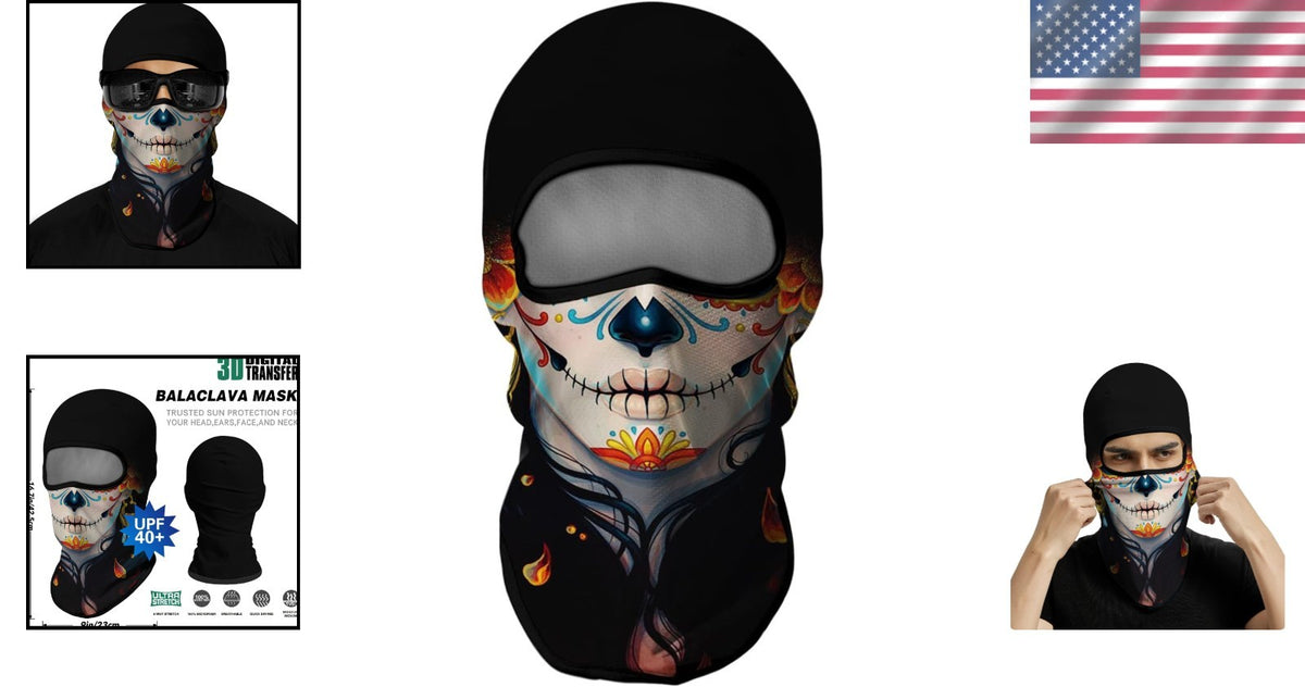 Men's 3D Balaclava Ski Mask - UV Sun Protection, All-Season Lightweight Breathable