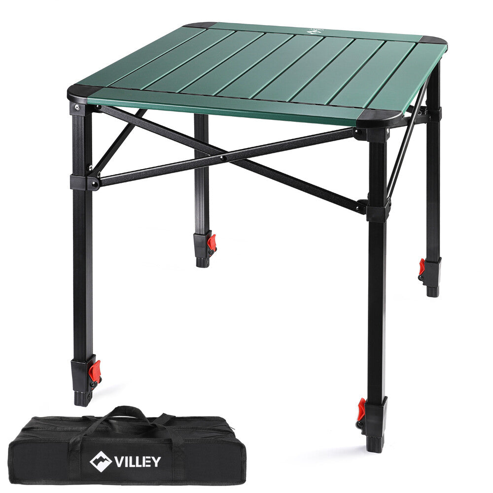 Portable Folding Camping Table with Adjustable Height and Carry Bag