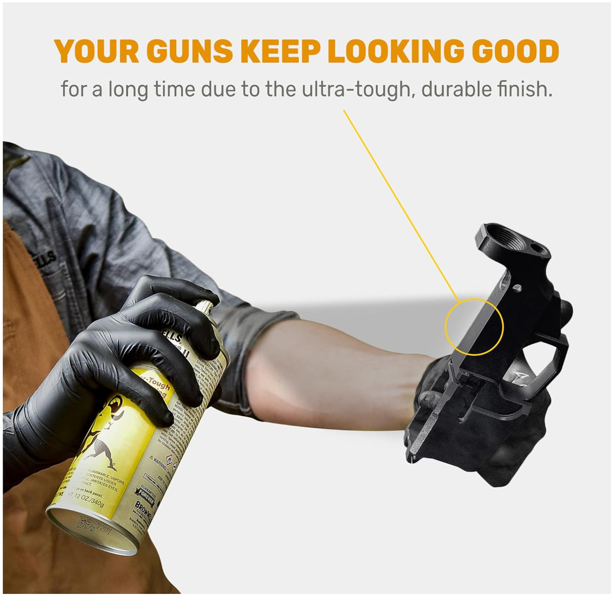 Firearms Finish Spray - Matte Black Epoxy Coating for Guns & Metal