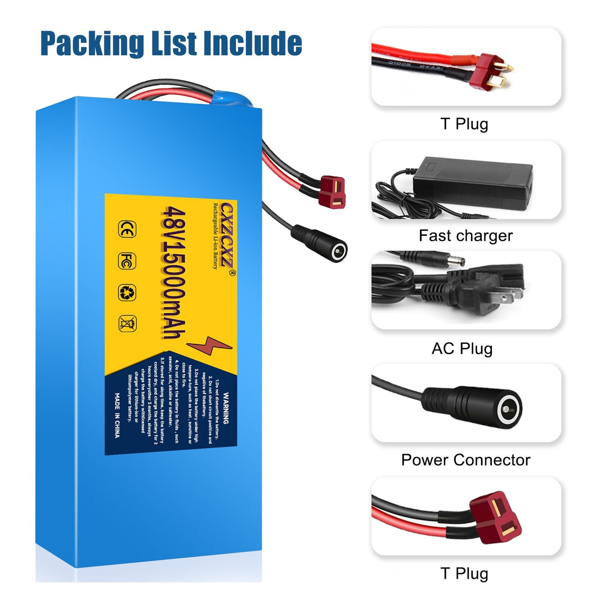 48V 15Ah Lithium Battery for Electric Bikes and Scooters - 20A