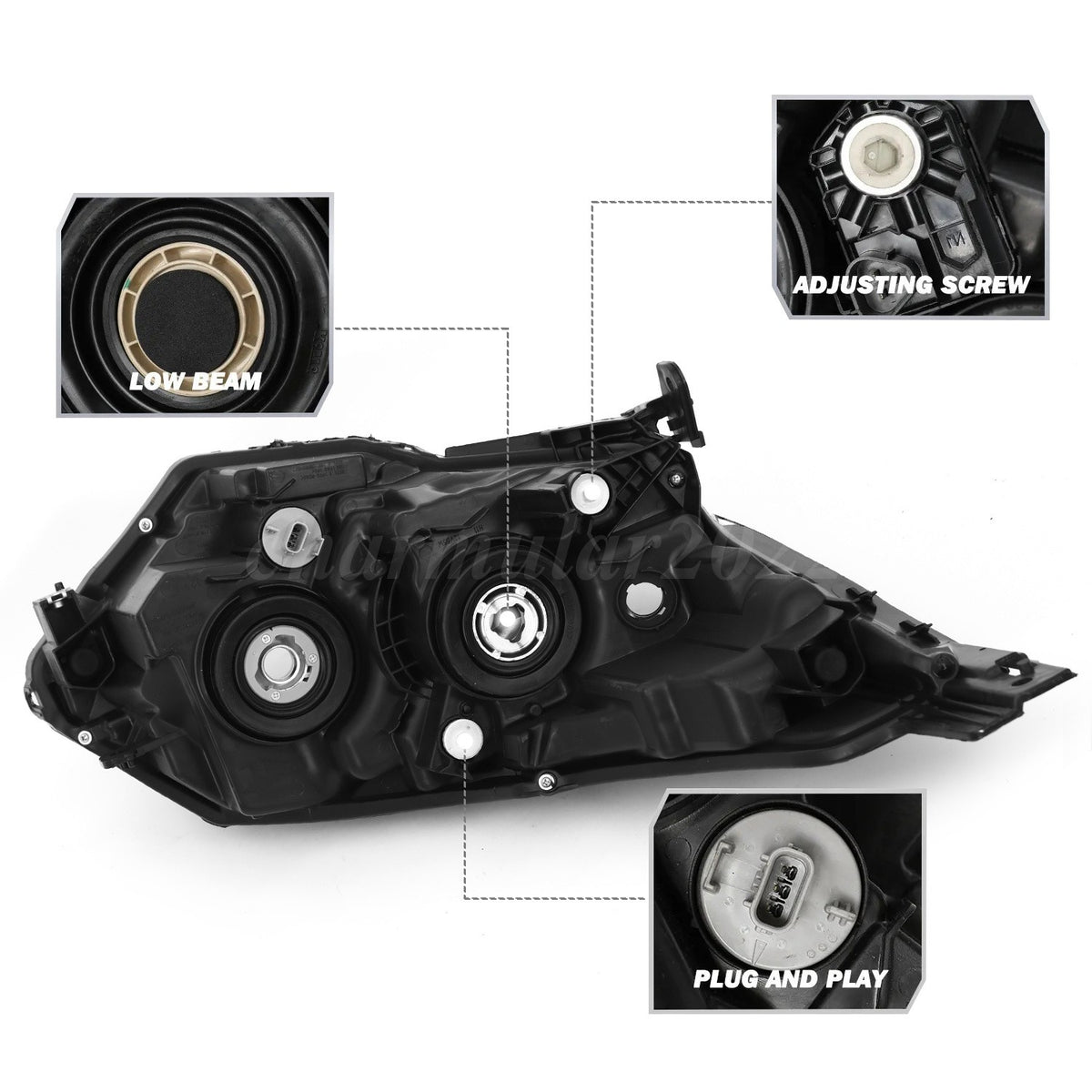 Halogen LED Headlight Assembly for Honda HRV 2019-2022 Left Driver Side