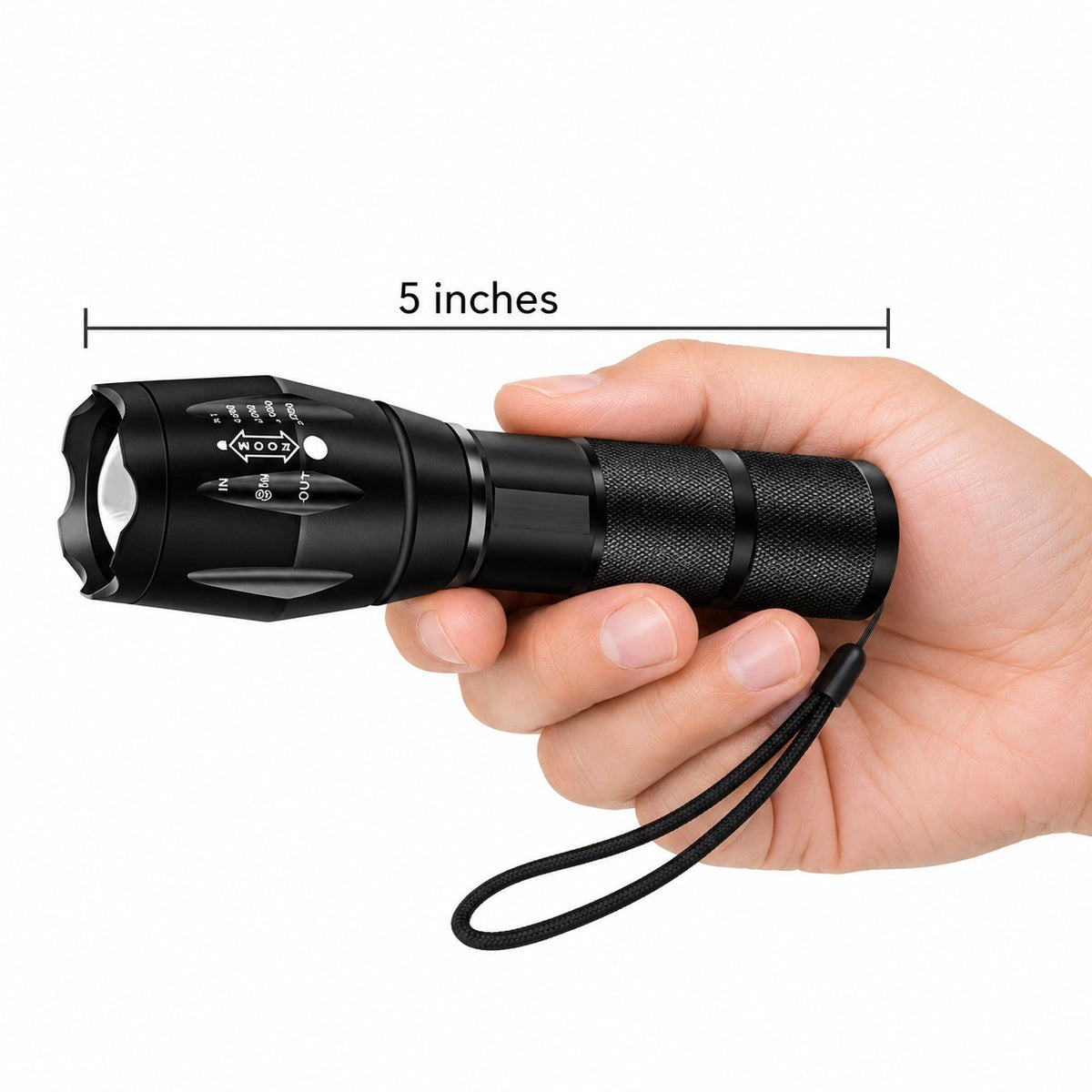 2 Pack LED Tactical Flashlights - 5-inch Aluminum Handheld Bright Light