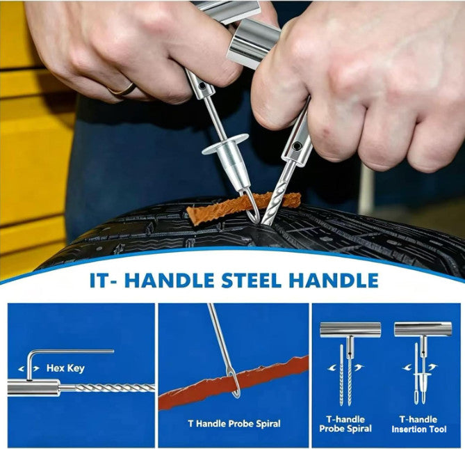 Automotive Tire Repair Kit 117 Pieces for Cars Motorcycles Trucks ATV