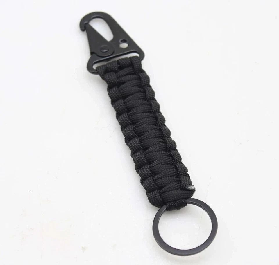 Tactical Paracord Keychain with HK Clip - Rugged EDC Key Fob and Lanyard