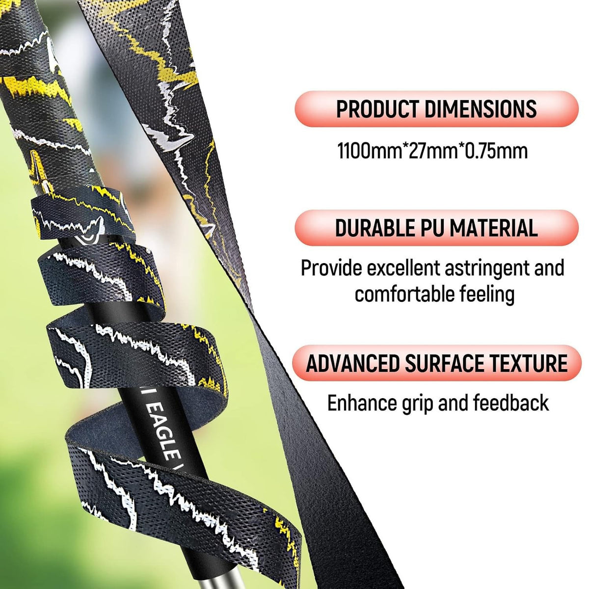 Golf Grip Wrapping Tape 3 Pack - Anti-Slip PU Overgrip for Clubs