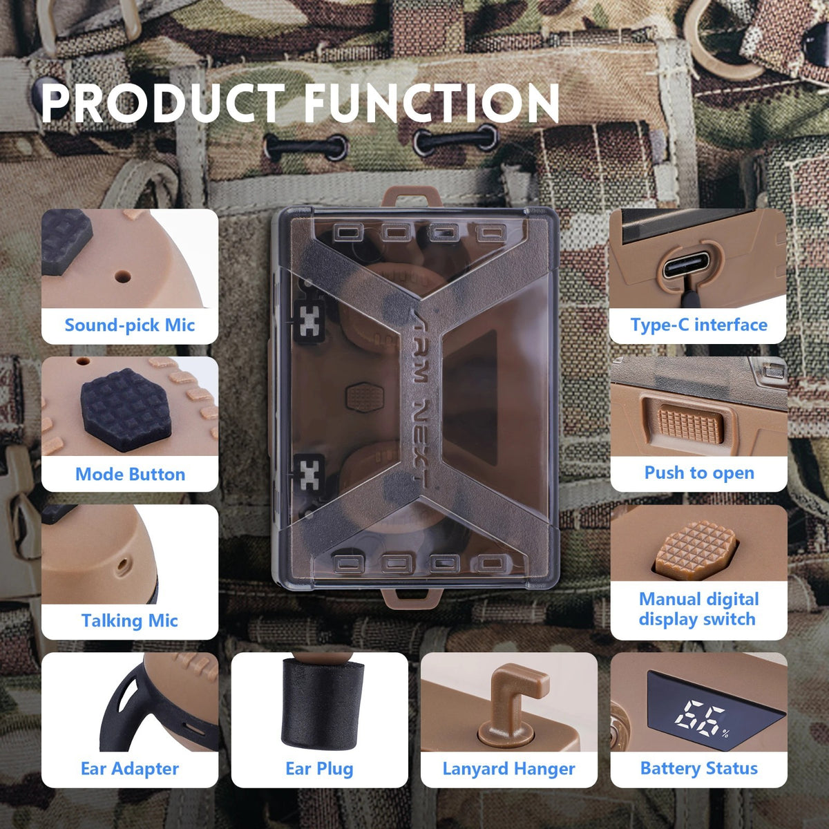 Bluetooth Tactical Earbuds for Shooting and Hunting Hearing Protection