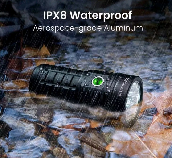 Super Bright LED Flashlight 16000lm Rechargeable USB-C Outdoor Torch