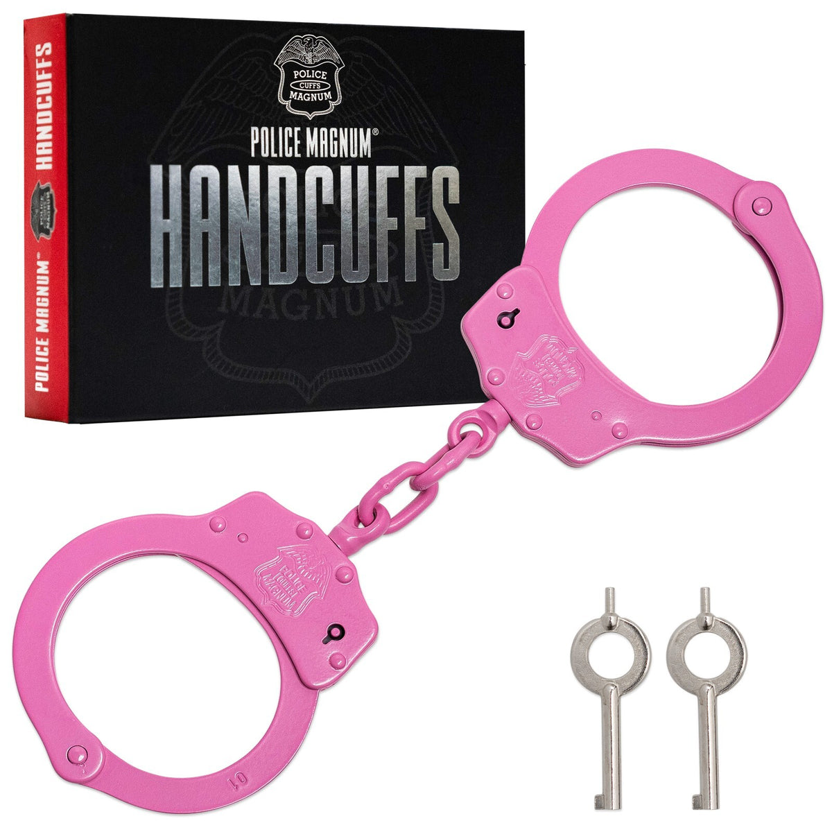 Heavy Duty Steel Handcuffs with Keys and Safety Lock for Law Enforcement