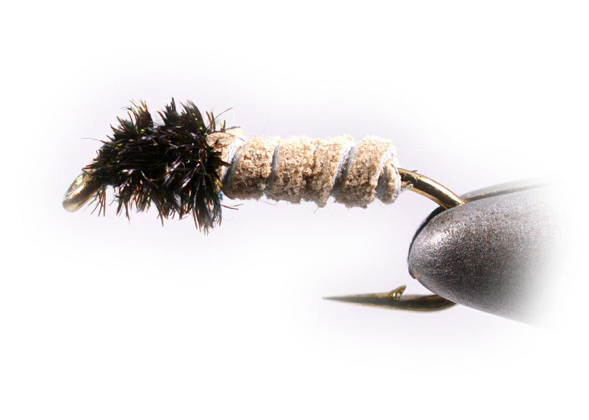 Dozen Buckskin Fly Nymph Caddis Larva Flies for Fly Fishing - Multiple Sizes