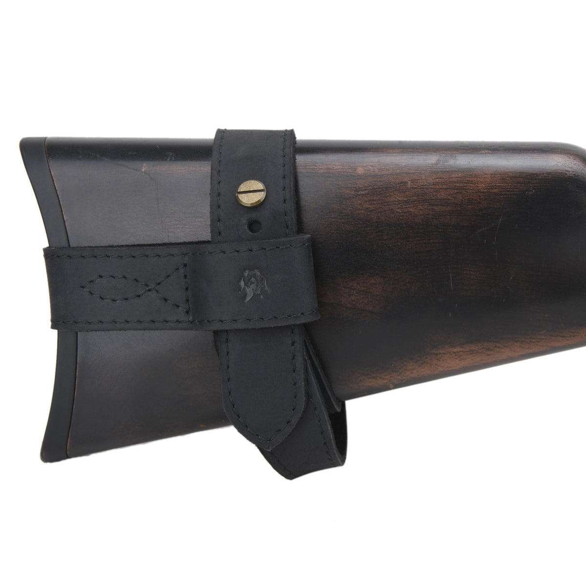 No-Drill Leather Rifle Buttstock Holder Sling Mount - Adjustable, Heavy-Duty