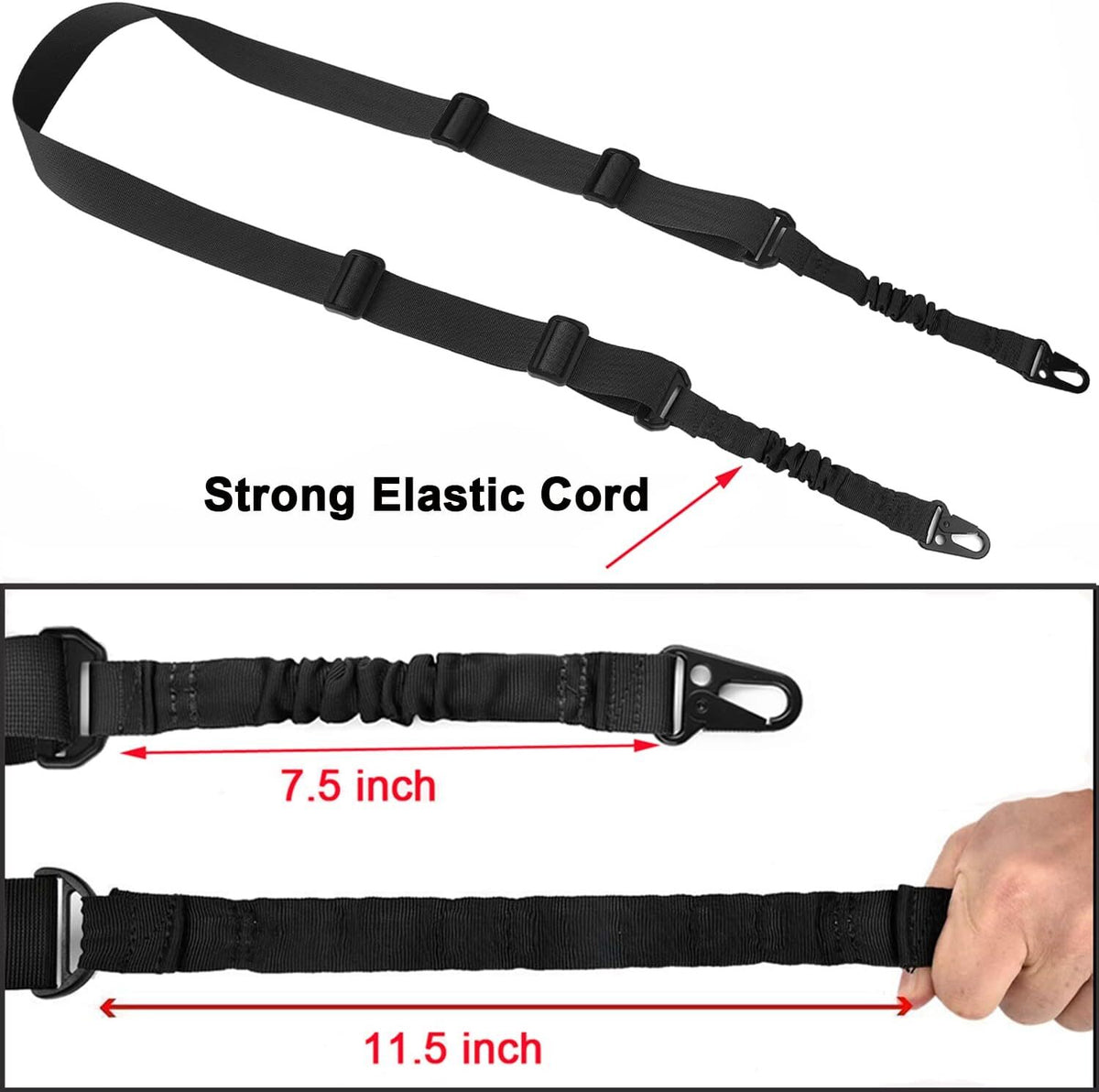 Tactical Two-Point Rifle Sling with Quick Detach Nylon Strap for Outdoor Shooting