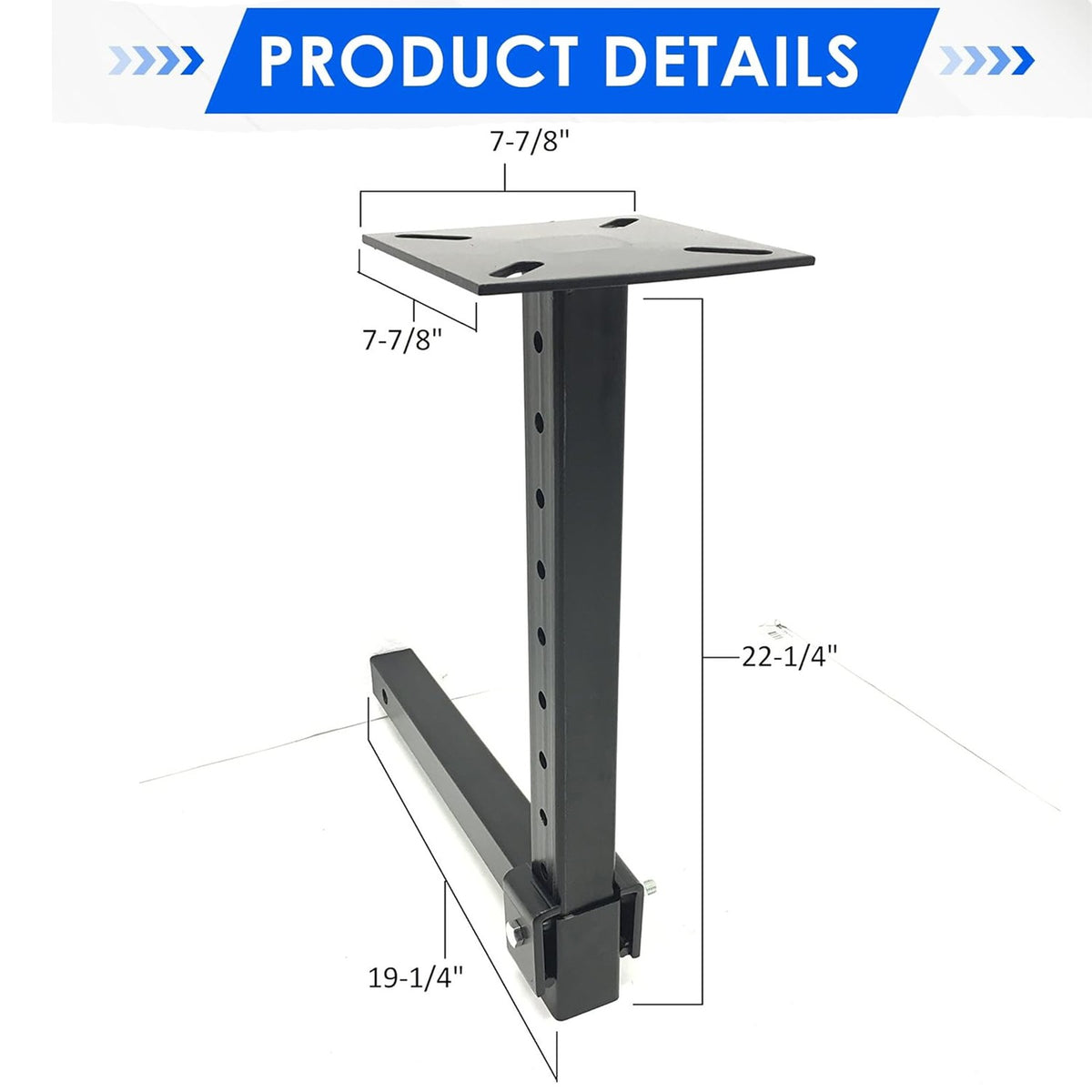 Heavy-Duty Hitch Mount Vise Plate Holder with Adjustable Height for 2-Inch Receivers
