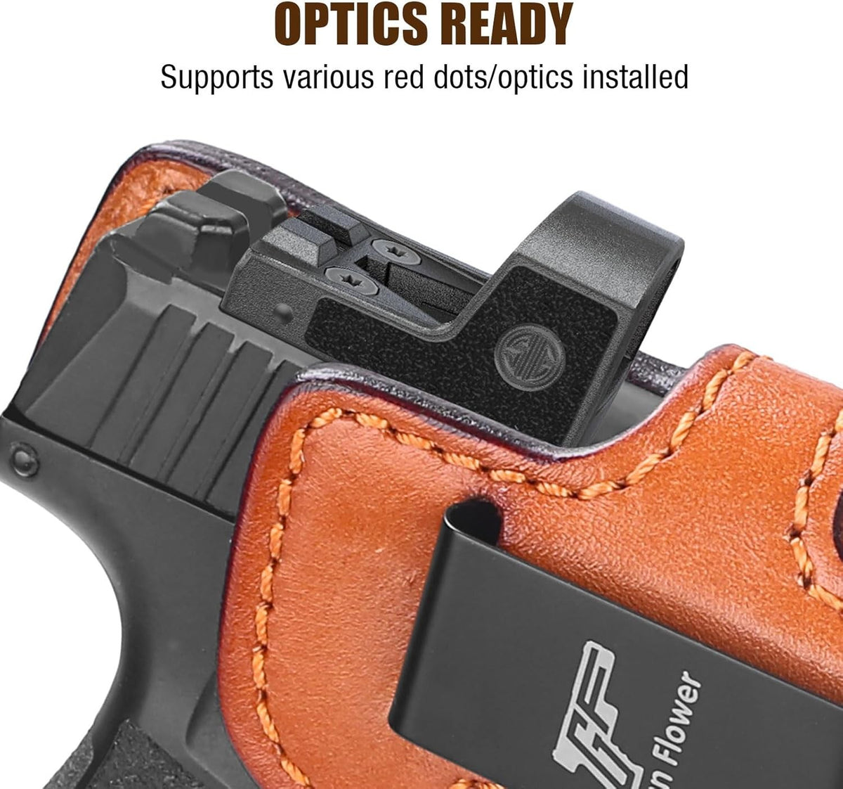 IWB Leather Holster for SIG Sauer P365 P365X P365 SAS P365-380 with Optic Cut - Right Hand