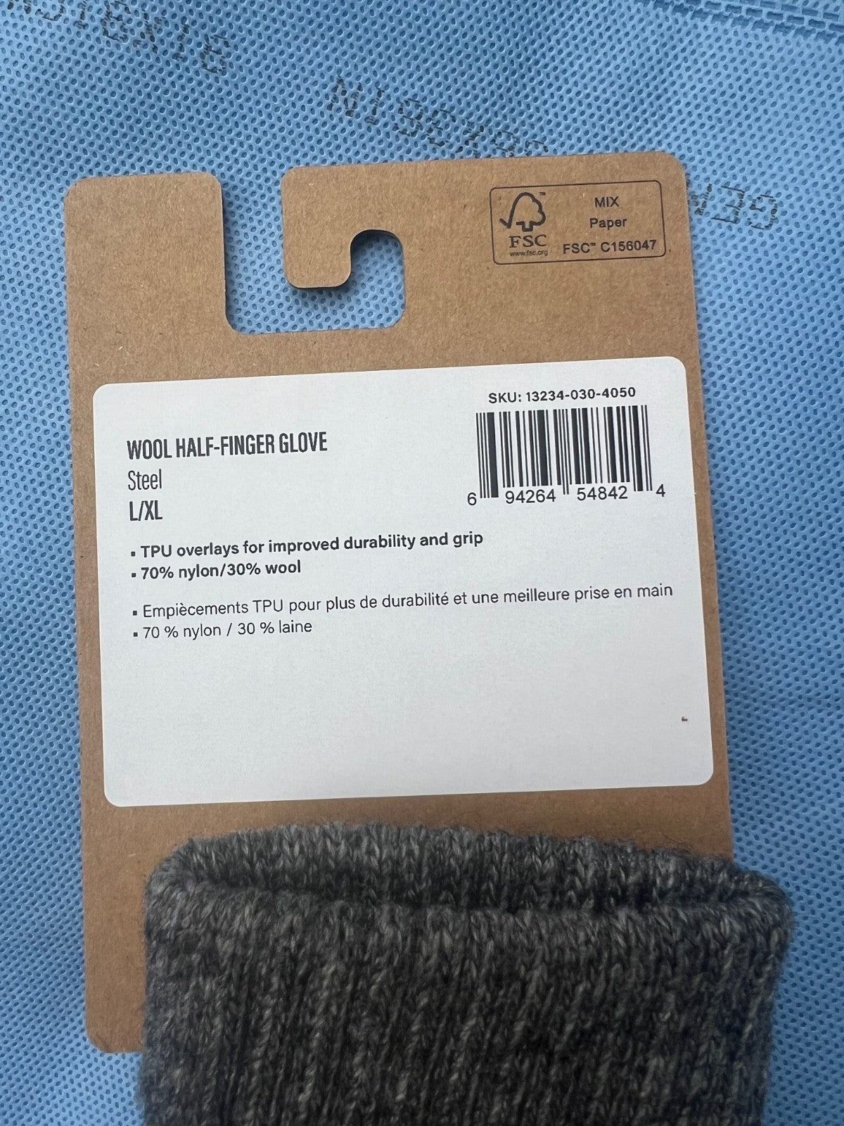 Simms Wool Half Finger Glove for Fishing Size L/XL Waterproof Warm