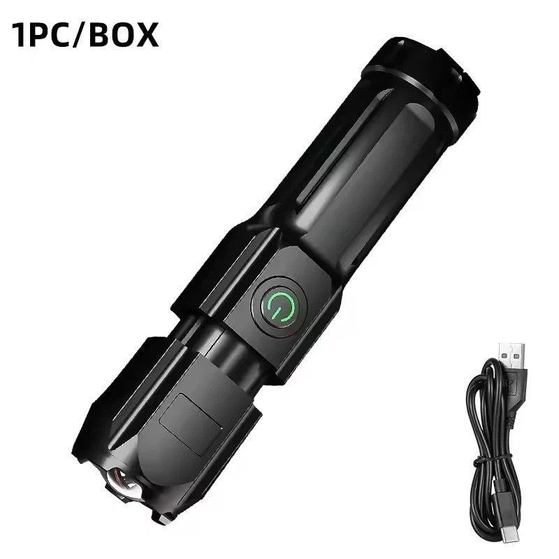 Rechargeable LED Flashlight Tactical Torch Zoomable Waterproof Camping Hunting