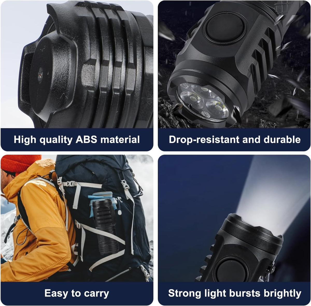 Mini Waterproof 3-Eyed Monster Flashlight with 5 Modes for Outdoors