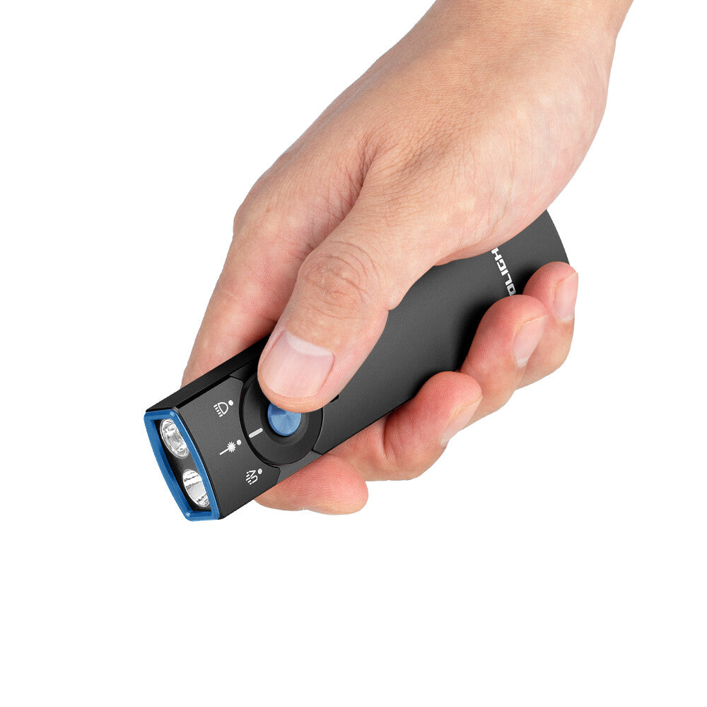 Portable LED Flashlight with UV & Green Laser 1300 Lumens for Outdoor & Tactical Use