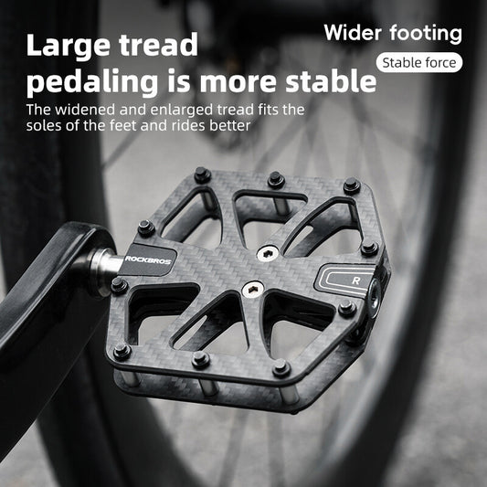 Carbon Fiber Bike Pedals with Titanium Core for Road & Mountain Bikes