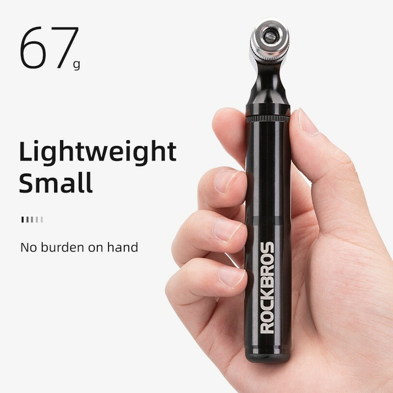 Portable Bicycle Pump 130PSI Aluminum Alloy Hand Inflator with Bracket