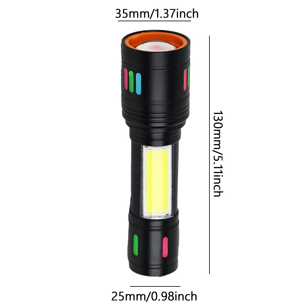 Rechargeable LED Tactical Flashlight 2 Pack Waterproof Emergency Light